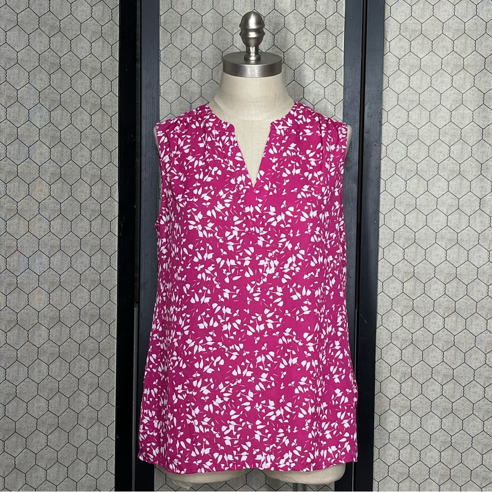 CHAUS New York Pink Floral Sleeveless Top